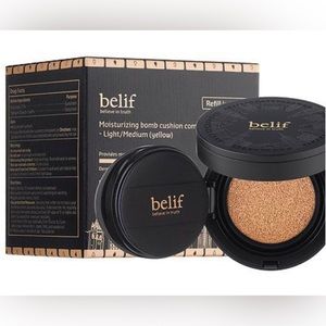 Belif moisturizing bomb cushion compact light/medium (yellow) SPF 50 plus refill